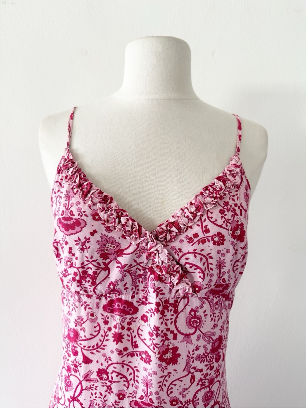 Vintage Y2K Hennes Collection Pink Floral Slip Dress Size 8 - Picture 5 of 5